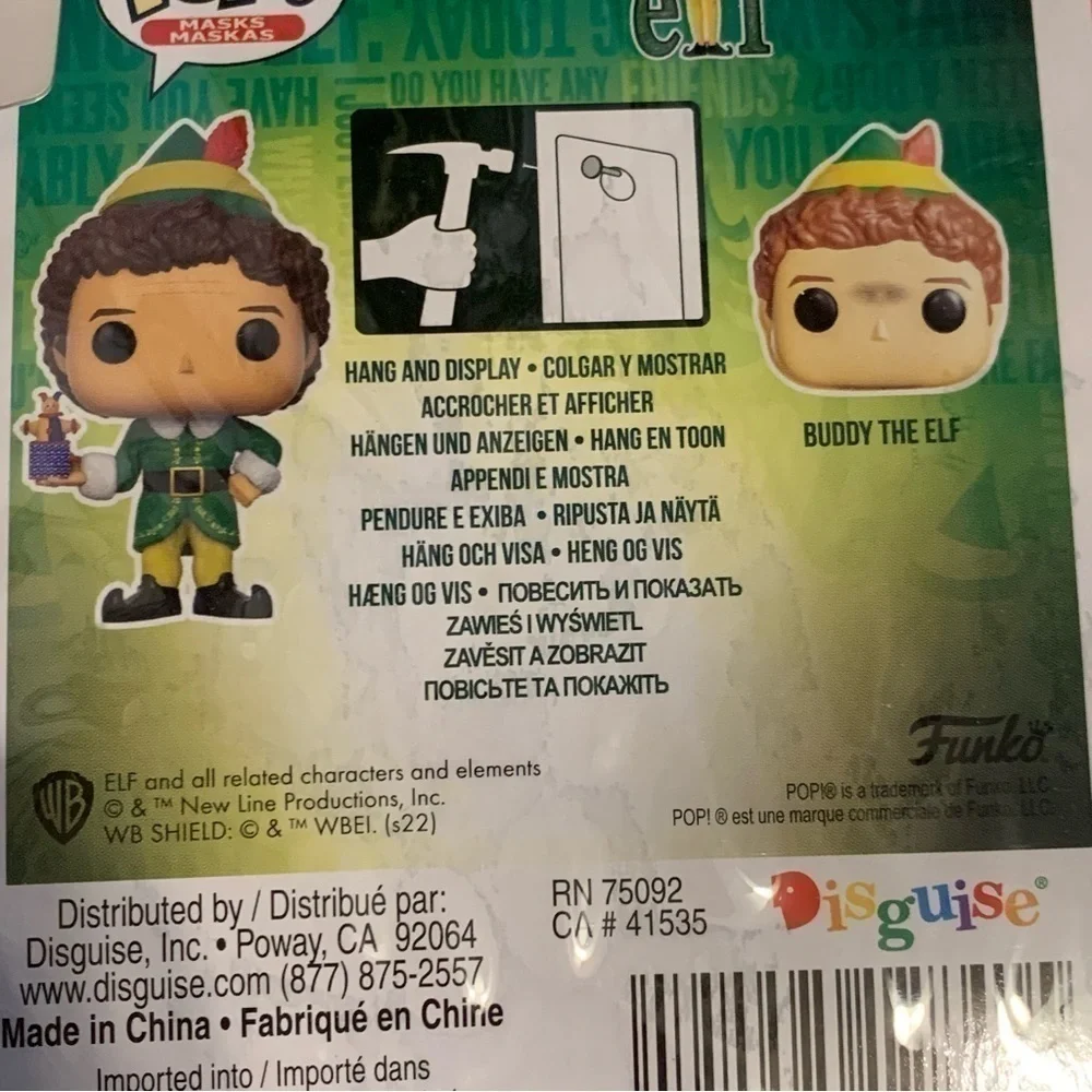 NWT. FUNKO POP! Buddy The Elf Oversized Mask